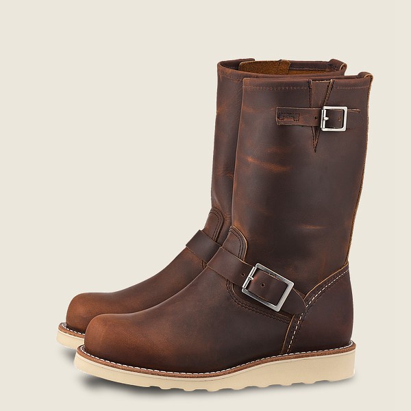 Red Wing Heritage Boots Classic Engineer - Tall Rough & Tough Læder - Mørke Brune - Dame 1362-HRSCQ